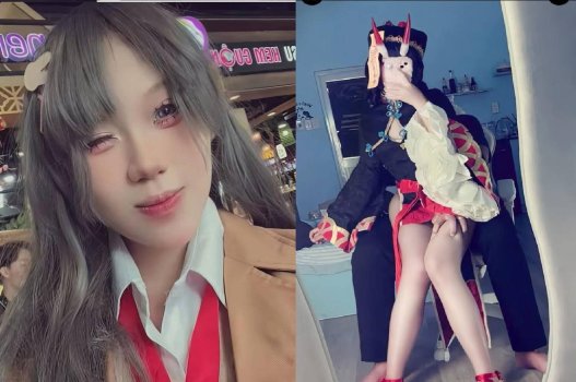 Gợi cảm nàng cosplay yêu chiều bạn thân của người yêu
