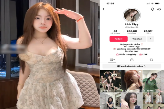 Lộ clip sex tiktoker Linh Tây