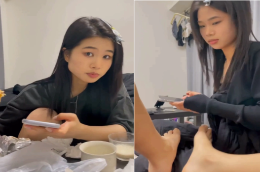 SV thấy cu ny cười rạng rỡ phê pha